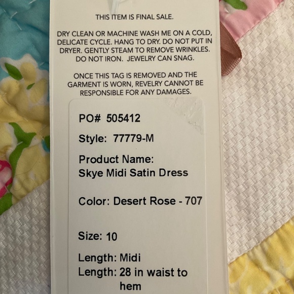 Revelry Skye Satin Midi Dress, Desert Rose, size 10 - Picture 6 of 10